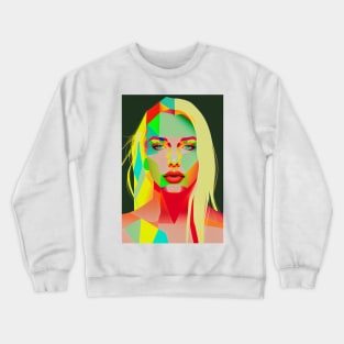 Modern pop art style woman portrait Crewneck Sweatshirt